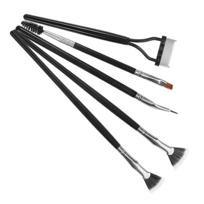 Mikinona 5pcs Folding Scalloped Lash Brush Eye Brush for Makeup Mascara Fan Eyebrow Eyelash Extension Fan Dual Ended Makeup