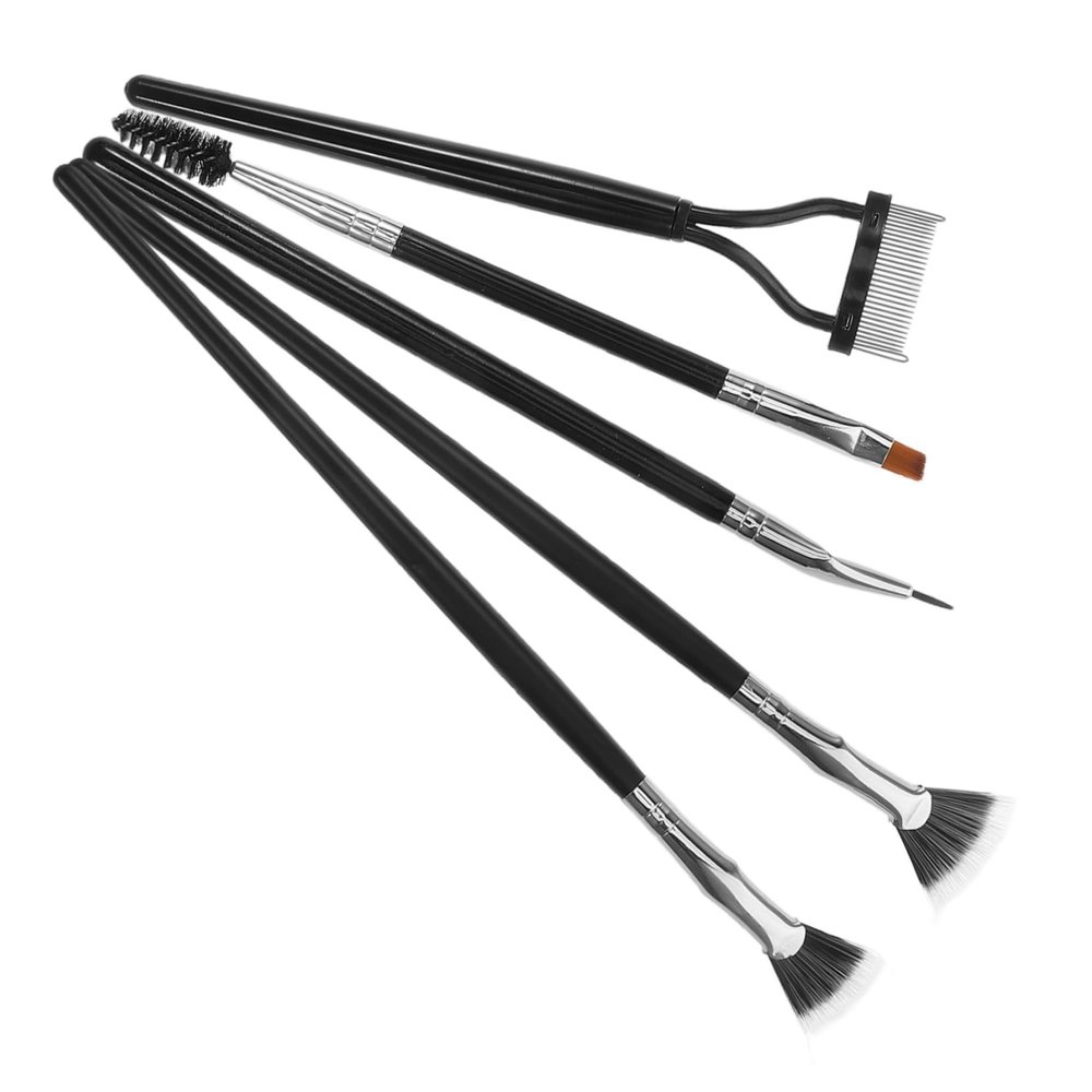 Mikinona 5pcs Folding Scalloped Lash Brush Eye Brush for Makeup Mascara Fan Eyebrow Eyelash Extension Fan Dual Ended Makeup