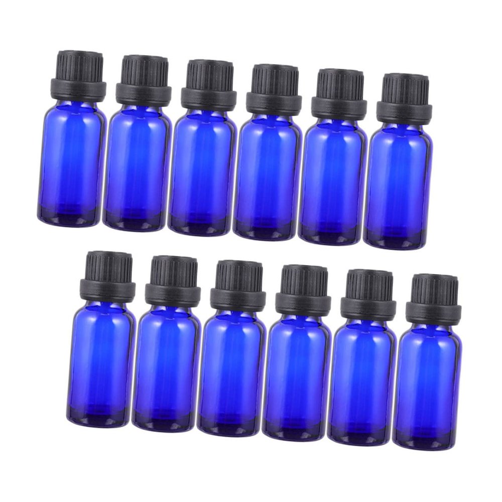 Gogogmee 20pcs Blue Glass Essential Oil Vials 15ml for Traveling