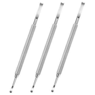 Beatifufu 3pcs Dual Sided Cuticle Remover Tool Stainless Steel Pusher Trimmer for Professional Nail Care and Manicure for Fingernails and Toenails