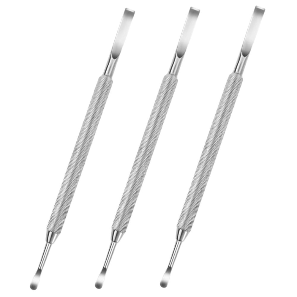 Beatifufu 3pcs Dual Sided Cuticle Remover Tool Stainless Steel Pusher Trimmer for Professional Nail Care and Manicure for Fingernails and Toenails