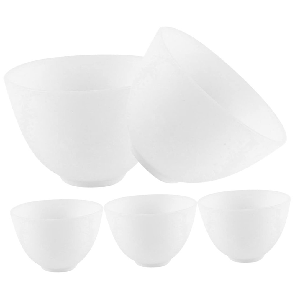 Beatifufu 5pcs Silicone Mask Mixing Bowl Mask Bowl for Boys and Girls and Adults Safe for Facial Skin