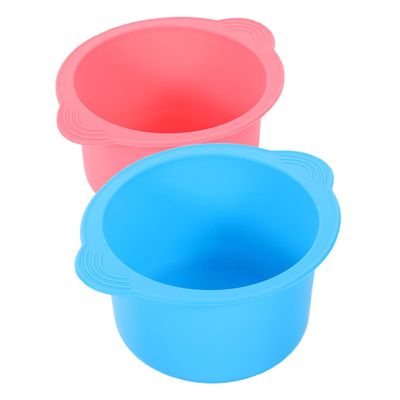 OHPHCALL 2pcs Silicone Wax Bowl Non-stick Wax Warmer Liners for Hair Removal Capacity Foldable Reusable Easy Demolding and Colors