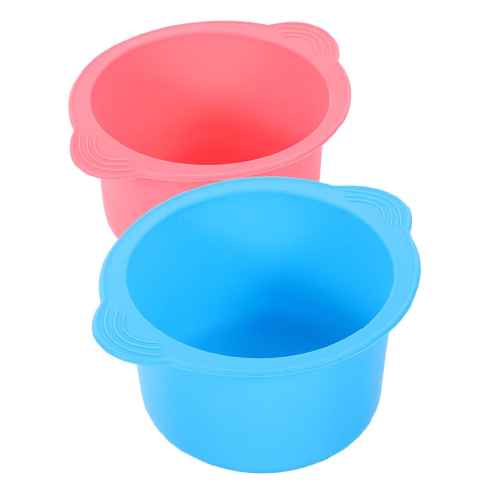 OHPHCALL 2pcs Silicone Wax Bowl Non-stick Wax Warmer Liners for Hair Removal Capacity Foldable Reusable Easy Demolding and Colors