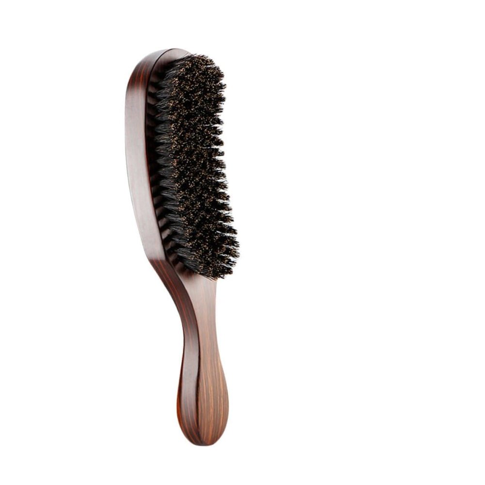 AUTSUPPL Men Bristle Beard Comb Styling Brush for Men Portable Shaving Brush Hair Comb for Solid Wood Handle Facial Hair Care Tool