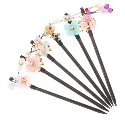 Gogogmee 6pcs Vintage Chinese Hairpin Flower Hair Chopsticks for Women Decorative Hair Sticks Hairpin Chinese Fashion Accessories