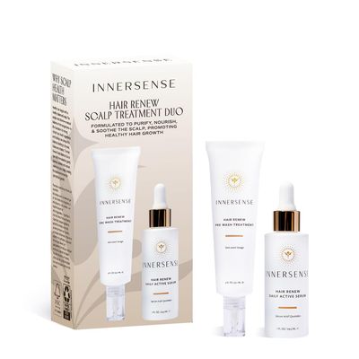 INNERSENSE - Renew Scalp Treatment Duo | Pre-Wash Treatment (2 oz) + Daily Active Serum (1 oz) | Purify, Nourish, Soothe | For Women & Men, Non-Toxic, Cruelty-Free, Clean Haircare