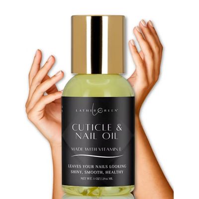 LATHER GREEN - Natural Cuticle Nail Oil with Vitamin E  Moisturizing & Nourishing Formula for Healthy-Looking Nails & Cuticles