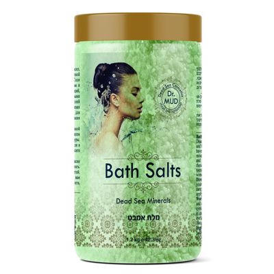 Natural Dead Sea Salt 100% Mineral-rich Bath Soak, More Minerals Than Epsom Salt, Deep Relaxation, Detox, Exfoliates & Softens Skin, Helps Psoriasis, Eczema, Joint & Muscle Pain (42.3 oz, Green Apple)