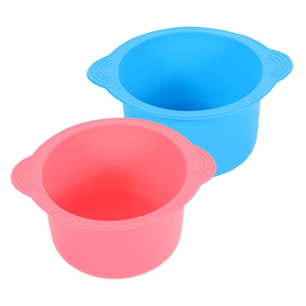 Gogogmee 2pcs Silicone Waxing Bowl Capacity Non-stick Hair Removal Wax Pot Reusable Easy to Clean for Boys and Girls