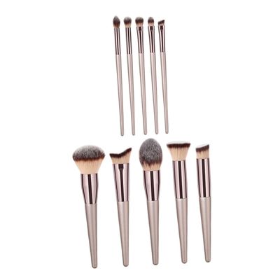 PLAFOPE 10pcs Makeup Brush Kit Foundation Eye Shadows Powder Blush Lipstick Highlighter Brush Set Cosmetics Set for Women