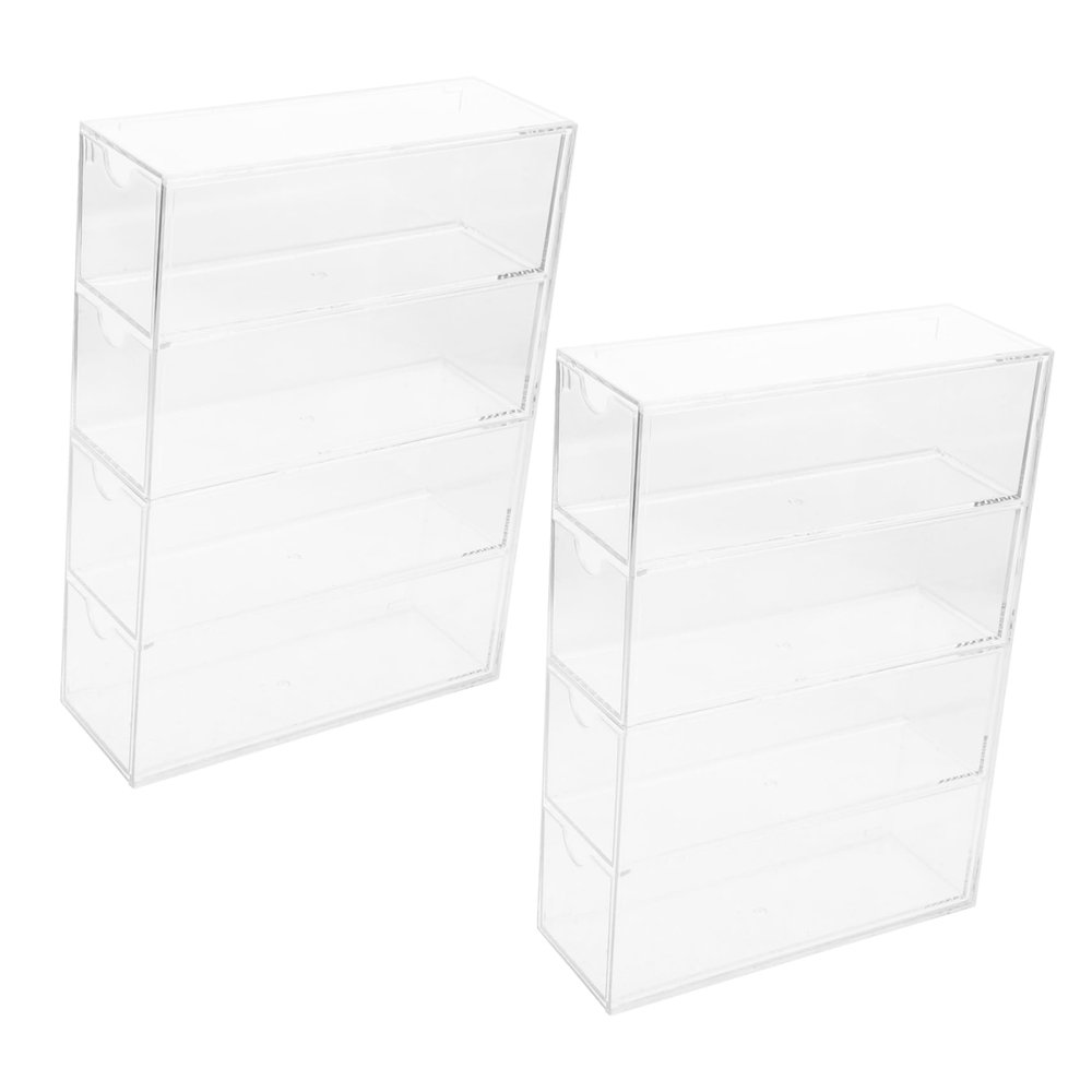 VILLCASE 2pcs Elegant Sunglasses Display Box Acrylic Makeup Pen Storage Craft Storage Case