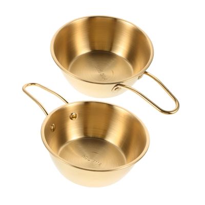 Healeved 2pcs Stainless Steel Shaving Bowl Ergonomic Handle Beard Wash Cup Container for Men's Shaving Foam