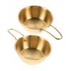 Healeved 2pcs Stainless Steel Shaving Bowl Ergonomic Handle Beard Wash Cup Container for Men's Shaving Foam view 1