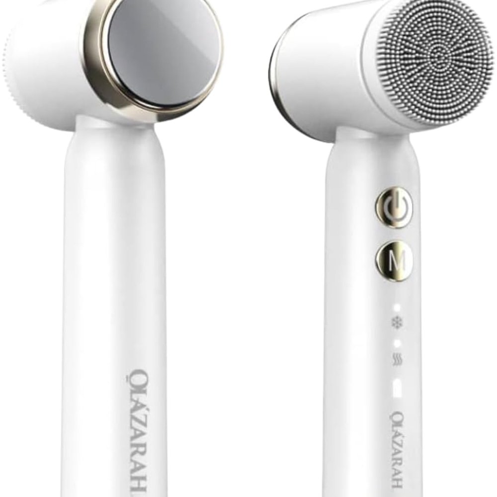 Facial Electric Spin Cleansing Brush Set Waterproof, Rechargeable Exfoliating Brush with Hot & Cold Compress