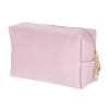uxcell PU Leather Square Makeup Bag, Waterproof Cosmetic Organizer Bag Zipper Pouch Travel Toiletry Bag for Women for Makeup Brush Holder (Gold Pink, Small) view 1