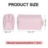 uxcell PU Leather Square Makeup Bag, Waterproof Cosmetic Organizer Bag Zipper Pouch Travel Toiletry Bag for Women for Makeup Brush Holder (Gold Pink, Small) view 2