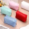 uxcell PU Leather Square Makeup Bag, Waterproof Cosmetic Organizer Bag Zipper Pouch Travel Toiletry Bag for Women for Makeup Brush Holder (Gold Pink, Small) view 4