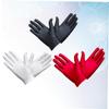 ARTIBETTER 3pairs Elastic Spandex Gloves Black Fingerless Long Gloves for Jewelry Inspection and Etiquette view 4