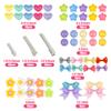 116 PCS Alligator Hair Clips Silver Metal Snap Clasps Accessories with 64 Pieces Hair Clips and 52 Pieces Resin Charms Coloful Bows for Women Girls Bows Making Crafts view 2