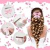 116 PCS Alligator Hair Clips Silver Metal Snap Clasps Accessories with 64 Pieces Hair Clips and 52 Pieces Resin Charms Coloful Bows for Women Girls Bows Making Crafts view 3