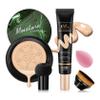 2PCS Mushroom Head Air Cushion CC Cream, Moisturizing Lasting Oil Control BB Cream for All Skin Types, Full Coverage Concealer Liquid Foundation Face Makeup Set with Foundation Brush & Makeup Sponge B view 1