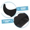 FOYTOKI Portable Stainless Steel Beard Comb for Men Ergonomic Design Lightweight Mustache Grooming Tool Versatile Styling Guide for Travel and Everyday Use Includes Black Opp Pocket view 3
