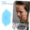 Baluue 3pcs Silicone Facial Cleansing Brush Manual Face Scrubber for Deep Cleansing Exfoliating Travel-Friendly Design Green and view 3