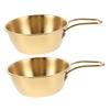 IWOWHERO 2pcs Men's Shaving Foam Bowl Ergonomic Handle Stainless Steel Shave Cup for Sensitive Skin Beard Grooming Kit view 1