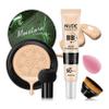 2PCS Mushroom Head Air Cushion CC Cream, Moisturizing Lasting Oil Control BB Cream for All Skin Types, Full Coverage Concealer Liquid Foundation Face Makeup Set with Foundation Brush & Makeup Sponge C view 1