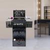 Floor Standing Rolling Makeup Train Case Esthetician Supplies Salon Barber Case Cosmetic Trolley with 4 Keys and 4 Metal Universal Swivel Wheels Traveling Cart Trunk Makeup Storage Organizer (blue) view 2