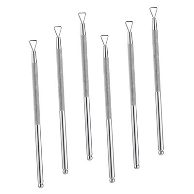 6 Piece Stainless Steel Nail Edge Cleaner and Gel Pusher Tool Set