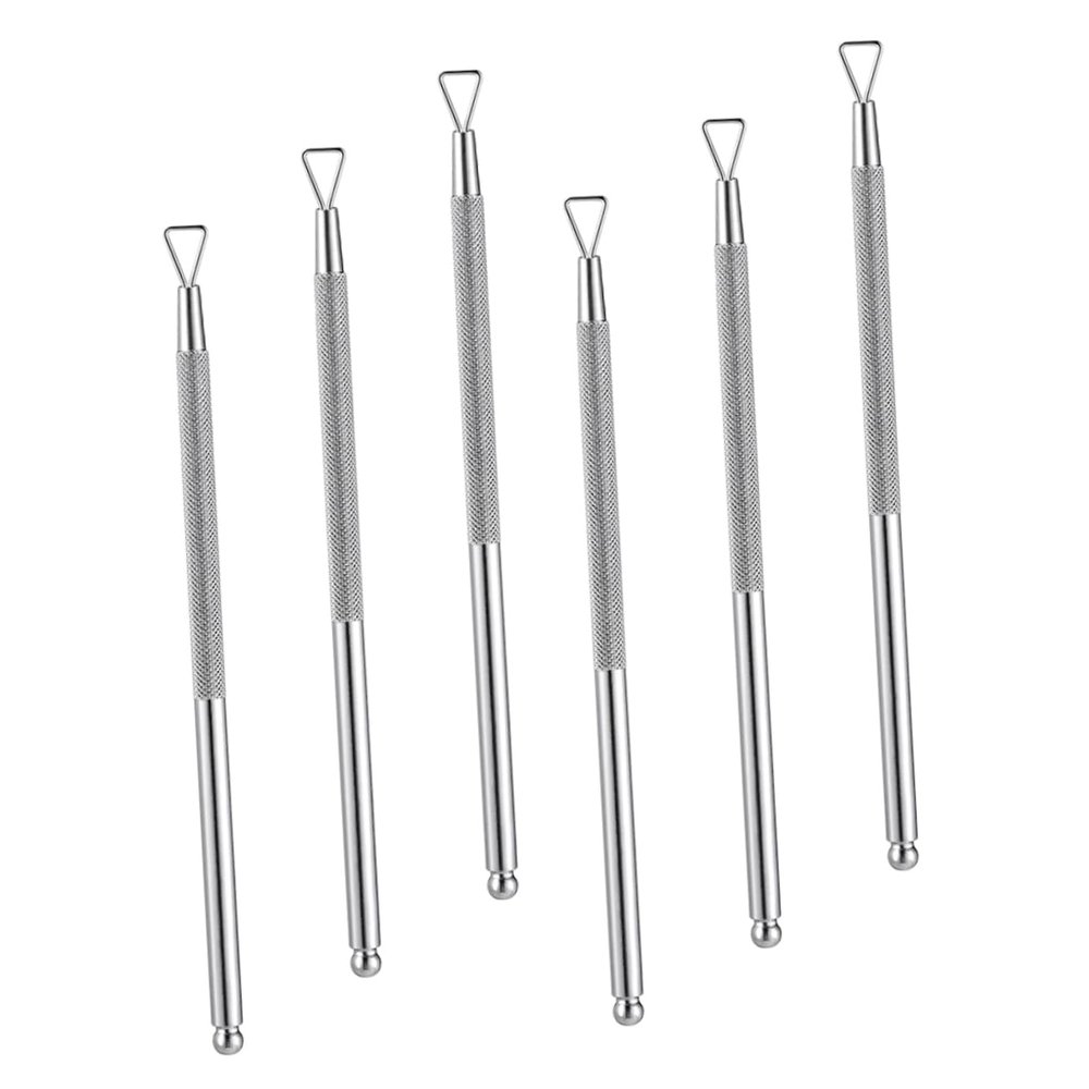 6 Piece Stainless Steel Nail Edge Cleaner and Gel Pusher Tool Set