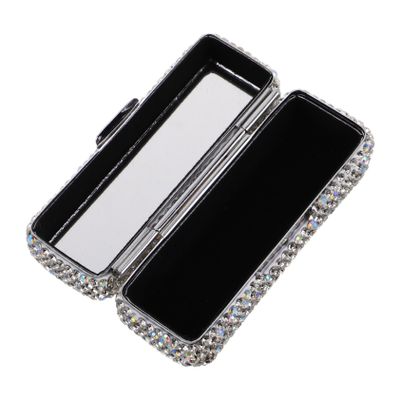 FRCOLOR Lipstick Case Mirror Makeup Organizer Travel Portable Lipstick Holder Cosmetic Storage Box Shiny Lip Gloss Storage