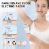 Electric Bikini Epilator for Women, 4 in 1 Hair Removal for Face, Chin, Arm, Leg, Armpit, Bikini Trimmer, IPX7 Waterproof, USB Rechargeable, Wet & Dry Lady Shaver,LED Lighting,2 Speeds,Travel Gift view 3