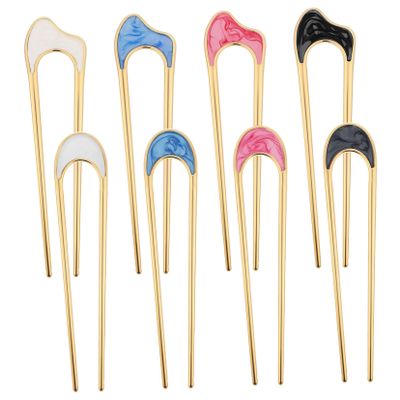 NOLITOY 8pcs u Shaped Hair Pins for Women Stylish French Hair Clips Multiple Colors Secure Styling Pins for Buns and Updos Elegant Metal Forks for Types