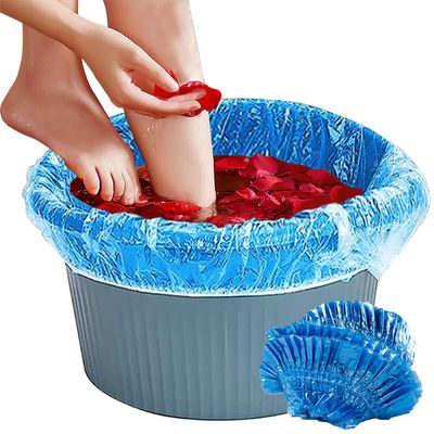 100-Count Blue Disposable Spa Liners, 48" x 48" x 9.5 Mic, Elastic Design for a Secure Fit, Suitable for Various Foot Soak Setups, Ideal for Everyday Use