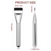 Flat Foundation Brush for Liquid Makeup,14CM Premium Fast Flawless Flat Top Kabuki Makeup Brushes Face Cosmetics Concealer Brush for Liquid, Blending, Powder, Cream, Powder, Blush, Buffing Silver view 2