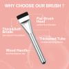 Flat Foundation Brush for Liquid Makeup,14CM Premium Fast Flawless Flat Top Kabuki Makeup Brushes Face Cosmetics Concealer Brush for Liquid, Blending, Powder, Cream, Powder, Blush, Buffing Silver view 3