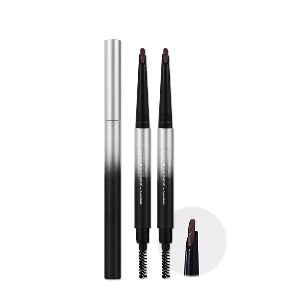 2 Pcs Brown EyeBrow Pencils for Women,Natural Eye Brow Pencil with Dual-Sided Brow Brush,Waterproof Scalable Eyebrow Pencil Fine Tip, Defines,Fills Brow Makeup (Brown)