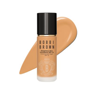 Bobbi Brown Weightless Skin Foundation SPF 15 | Oil-Controlling, 24-Hour Hydrating Foundation, Medium Coverage| Natural Matte Finish, 1 Fl Oz, Honey