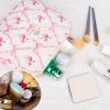2PC Makeup Bag Set, Cute Cosmetic Bag for Women Girls, Floral Coquette Aesthetic Toiletry Bag, Travel Make Up Organizer Bag (Pink bow) view 3