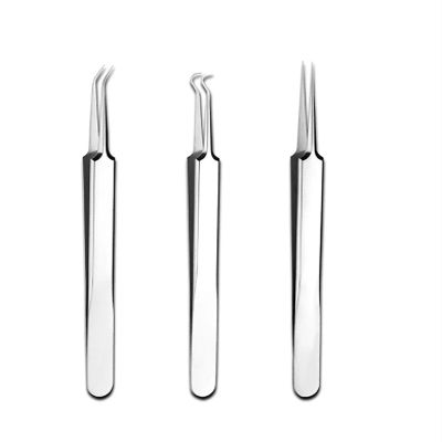 Clip Tweezers Beauty Salon Scraping Closing Artifact Needle Tool(8.5CMbending)