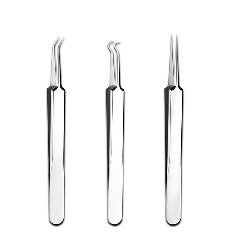 Clip Tweezers Beauty Salon Scraping Closing Artifact Needle Tool(8.5CMbending)