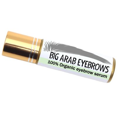 Organic eyebrow Serum | 100% Natural | Olive leaf extract | Jamaican Black Castor oil | Argan oil | Roll on bottle || Made in Canada - Muslim Cosmetics - Big Arab Eyebrows 10ml