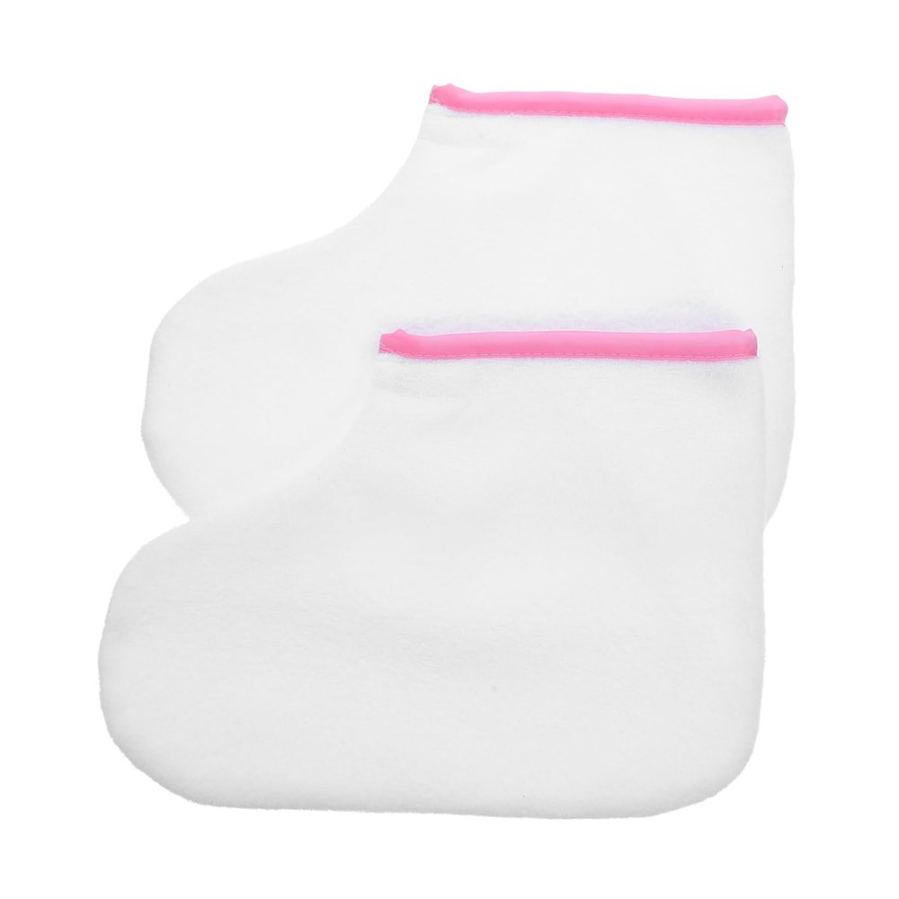 GOOHOCHY 2pcs Paraffin Wax Cotton Foot Covers for Thermal Foot Care Treatments Reusable and Salon-Grade Booties for Pedicure and Use