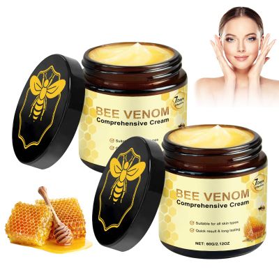 2PCS Bee Venom Skin Treatment Cream, New Bee Venom Cream for Body and Face, Natural Skin Moisturizer, Repairing and Moisturizing
