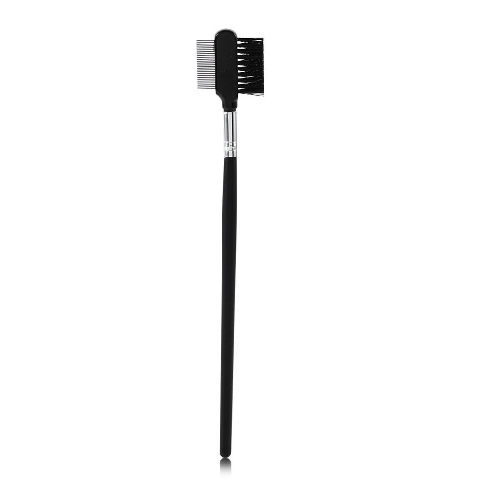 Eyebrow Extension Brush, Wood Handle Double Head Makeup Tool, Portable and Practical for Shaping Eyebrows and Separating Lashes, Made of Nylon + Stainless Steel,