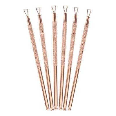 NOLITOY 6pcs Stainless Steel Nail Cuticle Pusher for Gel Polish Removal and Cleaning Manicure Tools for Home and Salon Use Finish