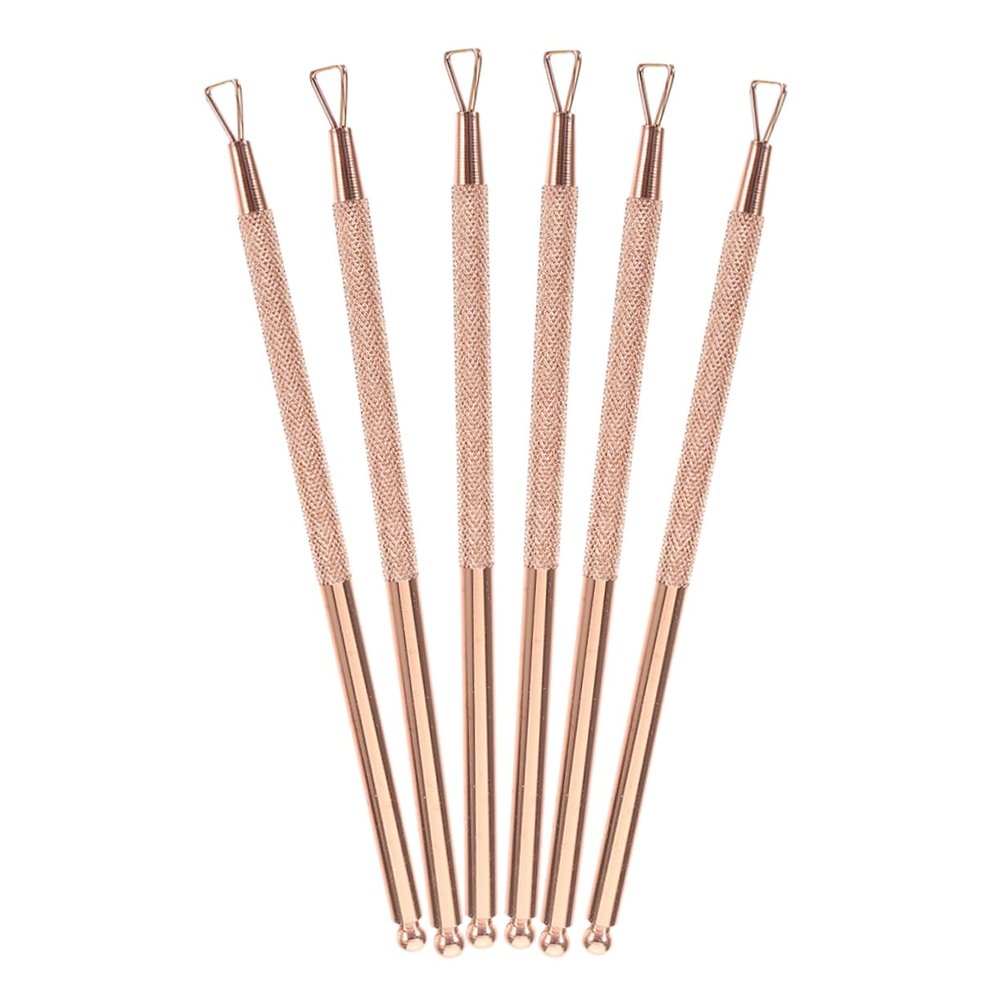 NOLITOY 6pcs Stainless Steel Nail Cuticle Pusher for Gel Polish Removal and Cleaning Manicure Tools for Home and Salon Use Finish